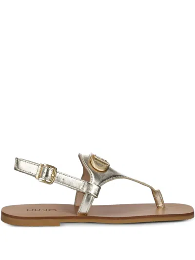Liu •jo Metallic-effect Thong Sandals In Gold
