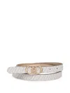 Liu •jo Metallic Patterned Belt In Silver