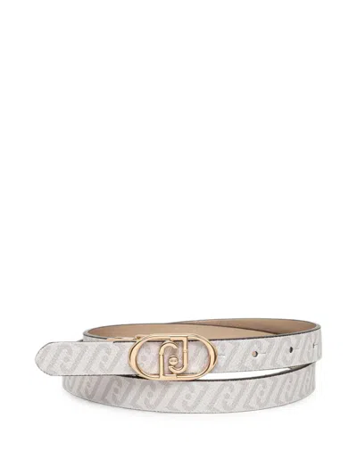 Liu •jo Metallic Patterned Belt In Silver
