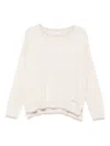 Liu •jo Metallic-trim Sweater In Neutral