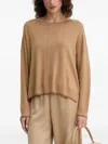 Liu •jo Metallic-trimmed Round-neck Sweater In Neutral