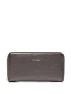 Liu •jo Metallic Zip-around Wallet In Brown