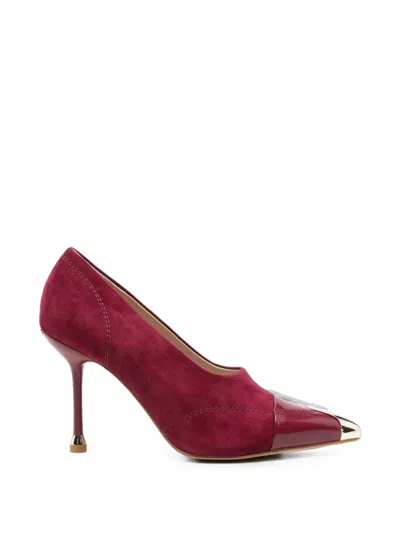 Liu •jo Metal-tip Suede Pumps In Red