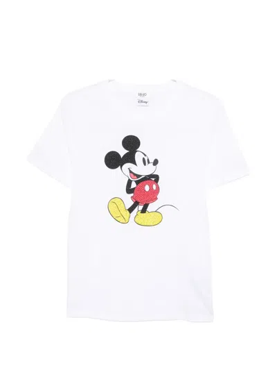 Liu •jo Mickey Mouse Rhinestone-embellished T-shirt In White