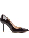 Liu •jo Mid-heel Pumps With Glossy Patent Finish In Burgundy
