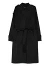 Liu •jo Mid-length Black Coat With Decorative Fringe Detail In Black
