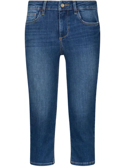 Liu •jo Bottom Up Capri Jeans In Blue