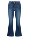 Liu •jo Mid-rise Cropped Jeans With Flared Legs In Blue