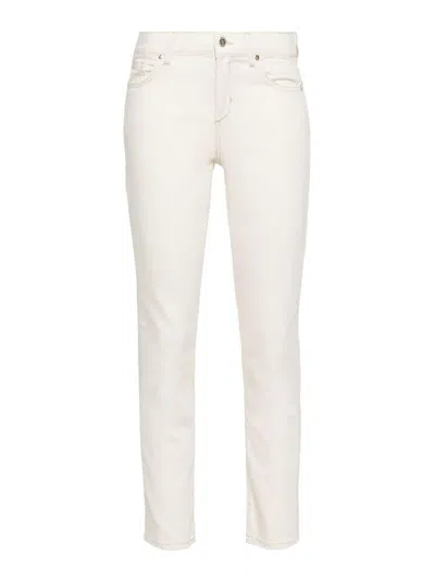 Liu •jo Mid-rise Slim-cut Trousers In White