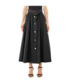 Liu •jo High Waist Wide Model Skirt With Belt In Black