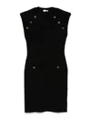 Liu •jo Buttoned Cap Sleeve Mini Dress In Black