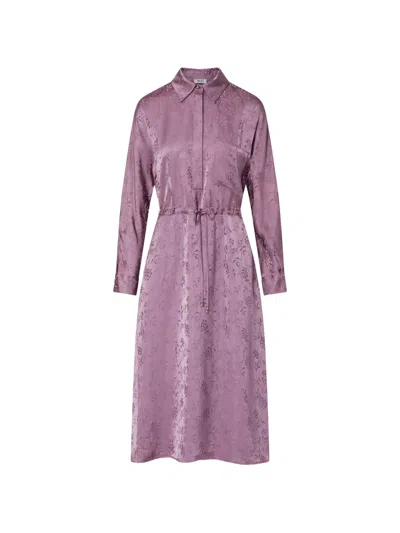 Liu •jo Midi Dress In Jacquard Satin In Pink