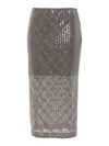 Liu •jo Sequinned Midi Skirt In Silver