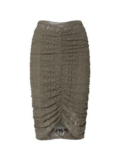 Liu •jo Midi Lace Skirt In Green