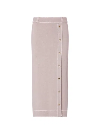 Liu •jo Midi Skirt In Silk Blend In Neutral