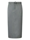 Liu •jo Midi Skirt With Bejewelled Belt In Gray