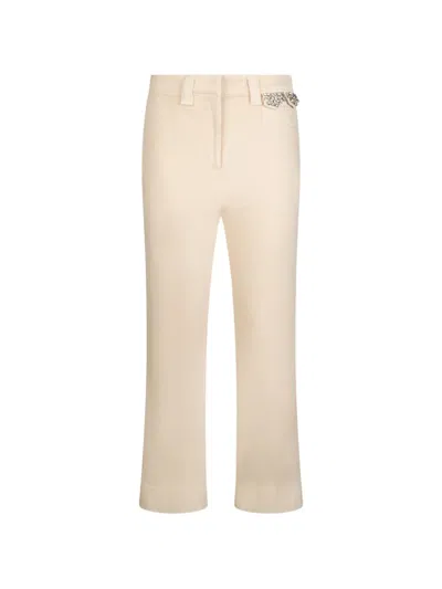 Liu •jo Mid-rise Cropped Trousers In Neutral