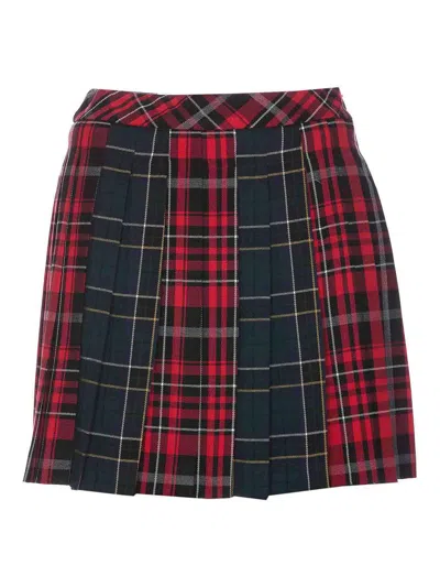 Liu •jo Mini Check Skirt In Rojo