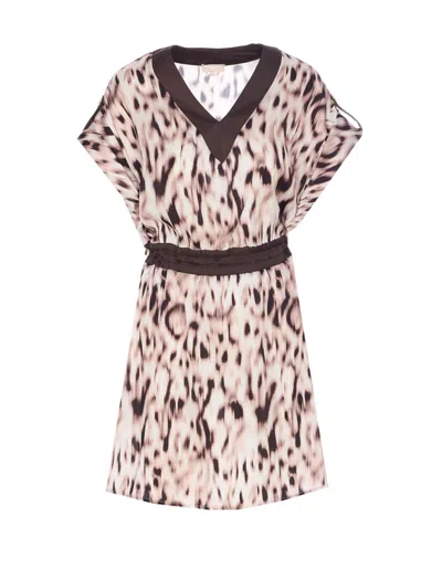 LIU •JO MINI DRESS PRINTED SATIN