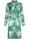Liu •jo Liu Jo Mini Dress With Green And White Leaves Printed In Multi