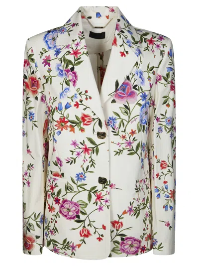 Liu •jo Liu Jo Single-breasted Floral Blazer In White