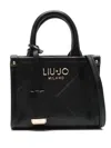 Liu •jo Mini Logo-lettering Tote Bag In 黑色