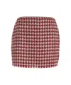 Liu •jo Houndstooth Pattern Mini Skirt With Textured Hemline In Multi