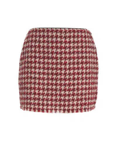 LIU •JO MINI SKIRT WITH HOUNDSTOOTH PATTERN