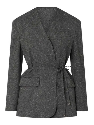 Liu •jo Minimal Grey Jacket With Pockets In Gray