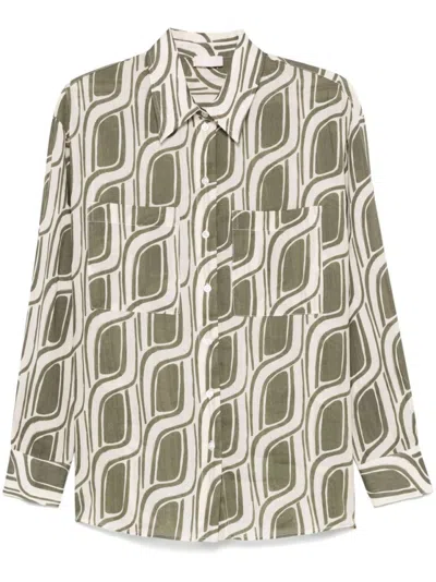 Liu •jo Liu Jo Mint Green Shirt With Scarf Detailing
