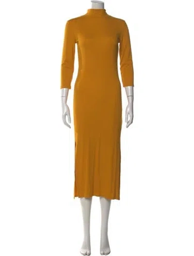 Pre-owned Liu •jo Mock Neck Long Dress W/ Tags In Yellow