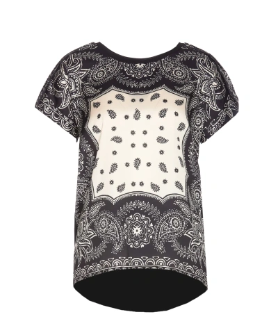 Liu •jo Moda T-shirt In N9373nero/natural Bandana