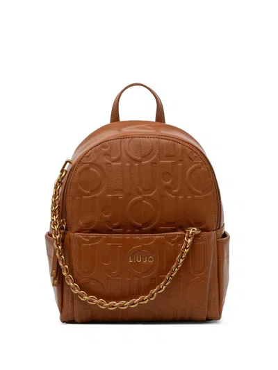 Liu •jo Monogram Backpack In Brown
