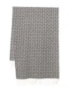 Liu •jo Monogram Fringed Scarf In Gray