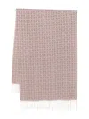 Liu •jo Monogram Fringed Scarf In Pink