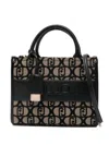 Liu •jo Monogram Logo-plaque Tote Bag In Black