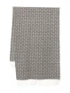 Liu •jo Monogram Fringed Scarf In Gray