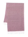 Liu •jo Logo-pattern Fringed Scarf In Pink