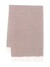 Liu •jo Monogram Fringed Scarf In Pink