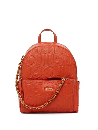 Liu •jo Monogram-pattern Backpack In Orange