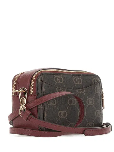 Liu •jo Monogram-patttern Zip Shoulder Bag In Brown