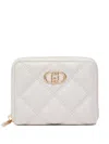 Liu •jo Monogram-plaque Quilted Wallet In Neutral