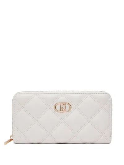 Liu •jo Monogram-plaque Quilted Wallet In Neutral