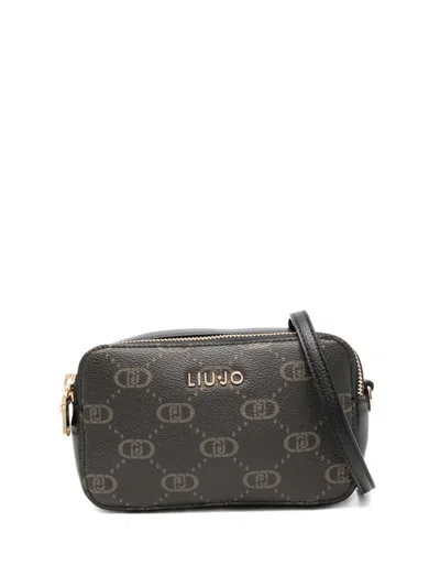 Liu •jo Monogram Shoulder Bag In Black