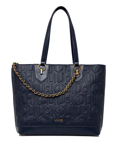 Liu •jo Monogram Shoulder Bag In Blue