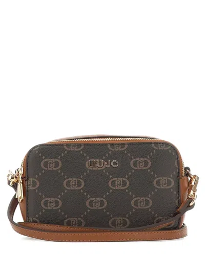 Liu •jo Monogram Shoulder Bag In Brown