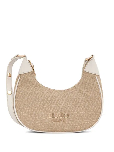 Liu •jo Monogram Shoulder Bag In Neutral