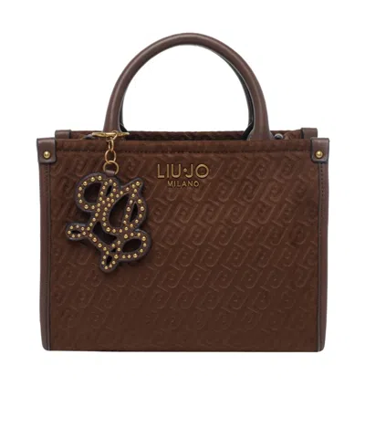 Liu •jo Liu Jo Monogram Small Tote Bag In Brown
