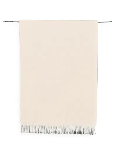 Liu •jo Monogram-pattern Fringed Scarf In Neutral