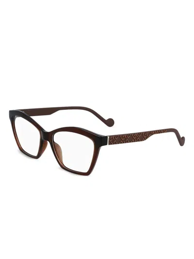 Liu •jo Monogram-pattern Glasses In Brown
